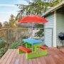Costway 4 Seat Kids Picnic Table with Umbrella Garden Children Bench Outdoor PP - Image 3