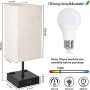 Set of 2 Touch Control Table Lamps,2 USB Ports,2 AC Outlet,3 Way Dimmable Modern Bedside Nightstand Lamp with Fabric Shade,for Living Room Bedroom Hotel,LED Bulb Included(2 Pack) - Image 4