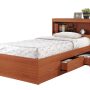 Hodedah Twin-Size Captain Bed with 3-Drawers and Headboard in Cherry - Image 2