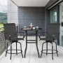 Yaheetech Outdoor Texteline Swivel Bar Stools with High Back, Set of 2, Black - Image 3