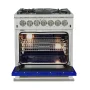 Forno Appliances - 30 in. Wide 5 Burner Capriasca 4.32 Cu. Ft. Freestanding Dual Fuel Electric Range with Convection Oven - Blue - Image 2