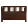 Linon Cynthia Wood Storage Bench FlipTop Slat Back & Side in Walnut Brown Finish - Image 5