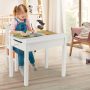 White Wood Activity Kids Table and Chair Set with Storage Space - Image 2