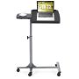 Black Adjustable Angle Height Rolling Laptop Table - Image 3