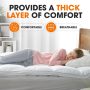 Cheer Collection Twin Size Ultra Plush Pillow Top Mattress Topper with Breathable Down Alternative and Secure Anchor Bands - Image 5