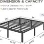 Full Size Bed Frame 18" Tall Heavy Duty Metal Platform Bed Frame,Sturdy Steel Frame,No Box Spring Needed,Noise-Free,Easy Assembly - Image 2