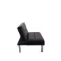 76.6 in Contemporary Faux Leather Armless Futon Sofa Bed with Chrome Legs - Rectangle Folding Design in Black - Image 2