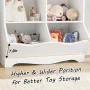Homfa Kids Toy Storage Organizer, White Bookcase with Toy Box, Toy Chest Storage Cubbies with Bins for Nursery Playroom Bedroom - Image 6