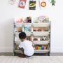 Humble Crew Kids Toy Storage Organizer with 12 Plastic Storage Bins, Grey/White - Image 5