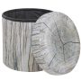 Sorbus Foldable Storage Ottoman with Lid – Collapsible Footstool, Toy Box, Storage Chest, Hassock – Tree Stump Design (Grey) - Image 4