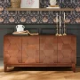 Kamis Modern Walnut 60 in. Hexagonal Embellishments Sideboard with Solid Wood Legs - Image 5