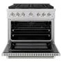 ZLINE - 36 in. Wide 6 Burner Autograph 5.2 cu. ft. Freestanding Paramount Dual Fuel Range with Nickel Helix Handle - Stainless Steel - Image 2