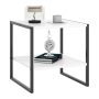 2-Tier Square End Table with Storage Shelf Reversible Design - Image 3