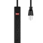 Hyper Tough 6-Outlet Indoor Power Strip with 8 Ft Extension Cord, ETL Certified, Black - Image 3