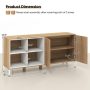 63 Inches Buffet Sideboard with 4 Compartments and Push-to-Open Cabinet - Image 3