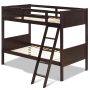 Wooden Twin Over Twin Bunk Beds with Ladder and Safety Rail - Image 3