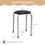 Gray 17.5 Inch Set of 6 Portable Plastic Stack Stools with Metal Frame - Image 4