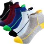 J.WMEET Mens Low Cut Ankle Athletic Socks Cotton Mesh Cushioned Running Ventilation Sports Tab Socks 5Pack - Image 1
