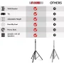 5 Core Speaker Stand Tripod Tall Adjustable Heavy Duty DJ Light Floor Stands 35mm PA Pole Mount - Image 4