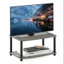 Furinno 13191 Turn-N-Tube No Tools 2-Tier Elevated TV Stands, Black, 24 in, Wood (11"H x 23.8"W x 15.8"D) - Image 2