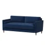 Lillith 75.6 in. Square Arm Polyester Mid- Century Modern Rectangle Sofa in Navy Blue - Image 5