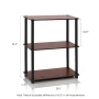 Furinno 23.6 W x 11.6 D x 29.5 H 3-Shelf Freestanding Shelving Unit, Dark Cherry and Black - Image 4