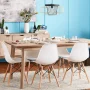 Lacoo Dining Chairs Pre Assembled Modern Style DSW Chair Classic Shell Armless Indoor Kitchen Dining Living Room Side Chairs Set of 4 (White) - Image 5