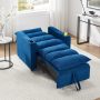 Aukfa Sleeper Sofa Chair Bed with Thick Pad and Cup Holders, Convertible Pull Out Sofa Couch, Blue - Image 5