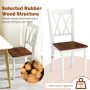 Set of 2/4 Wooden Farmhouse Kitchen Chairs with Rubber Wood Seat - Image 3