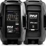 Pyle Wireless Portable PA System - 1800W High Powered Bluetooth Compatible Active + Passive Pair Outdoor Sound Speakers w/ USB SD MP3 AUX - 35mm Mount, 2 Stand, Microphone, Remote - Pyle PPHP1249KT - Image 3