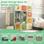 12 Cube Kids Wardrobe Closet with Hanging Section and Doors - Image 5