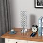 Touch Crystal Lamp with Outlets- Small Sliver Table Lamp with Touch Control, Bedside Lamp Decorative Modern Nightstand Lamp Crystal Lampshade, Bedroom Light for Living Room Sofa Table(Bulb Included) - Image 5