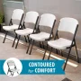 Almond Plastic Seat Outdoor Safe Plastic Folding Chair (Set of 4) - Image 3