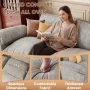 Homall 3-seat L-shaped Cloud Couch Sectional Sofa with reversible toffee chair Movable Footrest Sofa, Gray - Image 5