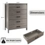 Modern 5-Drawer Multipurpose Chest Dresser with Metal Handles - Image 4