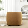 34" Wide Brown Bouclé Swivel Barrel Accent Chair with Pillow, Modern Upholstered Armchair - Image 5