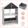 Playhouse Kids Bookshelf with Chalkboard and Whiteboard for 3-6 Years - Gray - Image 4