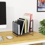 Simple Trending Mesh Desktop File Sorter Organizer, 5-Section Bookshelf for Desk Home Office, Black - Image 3