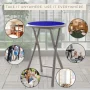 Backless 18 in. Round Folding Stool with Padded Seat, Royal Blue Portable Counter Bar Stool for Kitchen or Rec Room - Image 5