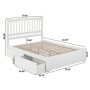 Mission White Solid Wood Frame King Platform Bed with Footboard and Storage Drawers - Image 6