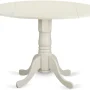 East West Furniture DLGR3-WHI-W 3 Piece Small Kitchen Table Set-Kitchen Table and 2 Kitchen Chairs - Image 5