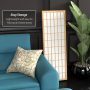 4 ft. Short Window Pane Shoji Screen - Natural - 4 Panels - Image 4