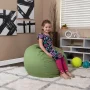 Emma + Oliver Small Solid Green Refillable Bean Bag Chair for Kids and Teens - Image 3