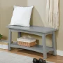 Alaterre Furniture Craftsbury 36 in. Sturdy Pine Wood Entryway Bench, Open Design Accent Furniture, Gray - Image 3