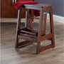 Walnut Wooden Folding Step Stool Seat 2 Tier Platform Ladder Kitchen Office Home - Image 5
