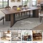 95 inch Large Rectangular Dining Table for 10-12 People, Dining Table with Marble-Color Wood Waterproof Tabletop and Adjustable Leg, 7.9ft Luxurious Family Dinner Table for Office Kitchen Living Room - Image 5