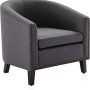BELLEZE Modern Tub Barrel Linen Accent Chair - Kyara (Gray) - Image 6