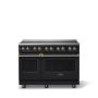 Viking - 48 in. Wide 6 Elements 5 Series Freestanding Electric Induction Range - with Brushed Brass Trim - Onyx - Image 1