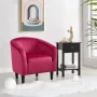 Alden Design Upholstered Barrel Accent Chair for Livingroom, Gray - Image 2