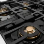 ZLINE - 30 in. Wide 4 Burner Autograph  Classic Built-In Gas Cooktop DuoPro and Gold Accents (PCRTZ-30-G) - Stainless Steel - Image 4